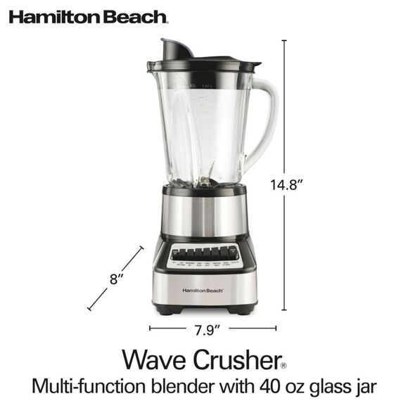 HAMILTON BEACH WAVE CRUSHER 14 SPEED GLASS JAR BLENDER - Picture 7 of 16